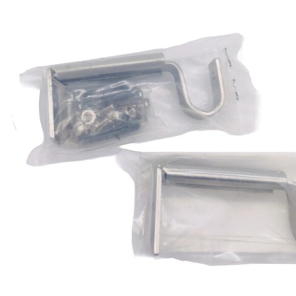 Hardware Brackets For Curtain Rod Set of 4 Silver Adjustable 2 Unopened 2 Opened - Picture 2 of 11